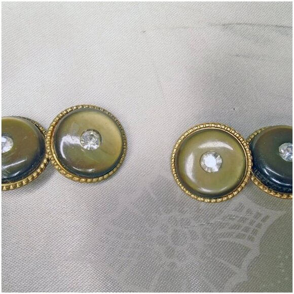 Vintage Button Set Rhinestone & Lucite Moonglow Buttons Lot 50s 1950s - Picture 6 of 12